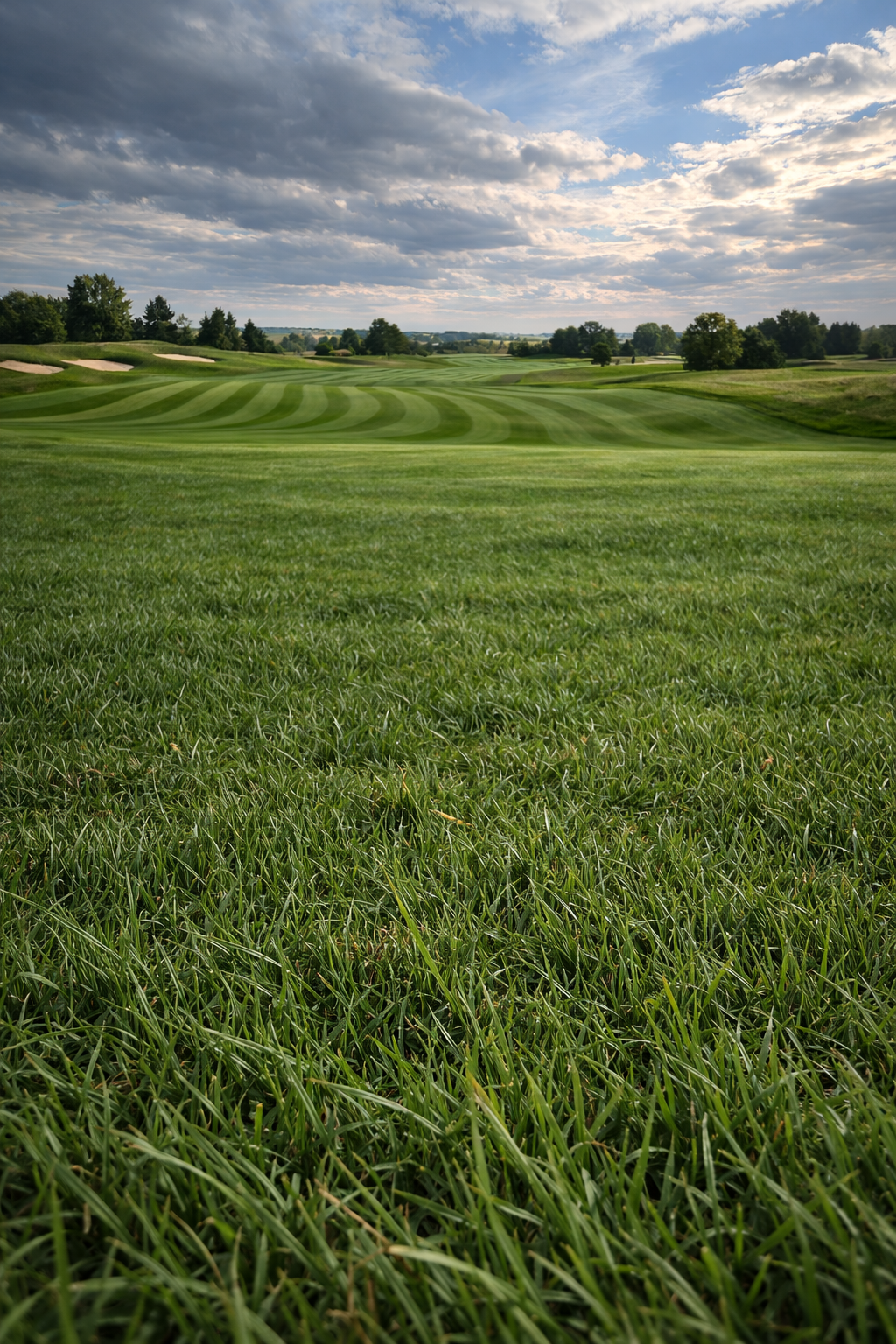 Golf green turf maintained with Green Elite biostimulant